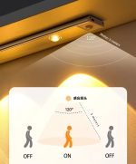 LED Night Light 3 Color Dimmable Motion Sensor Rechargeable Lamp - Image 3