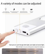 LED Night Light 3 Color Dimmable Motion Sensor Rechargeable Lamp - Image 6