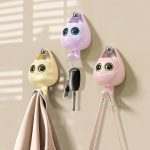 Creative Big Eyes Cat Self-Adhesive Wall Hooks - Cute Cartoon Clothes and Bag Hanger - Image 2